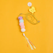 Hanging Door Bouncing Interactive Cat Toy Feather Stick Retractable Cat Teaser Wand Toy with Suction Cup Interactive Cat Toy