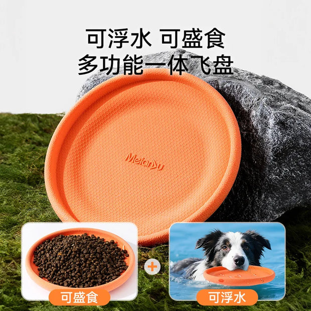 Dog Training Soft Frisbee Toy For Small Medium Large Breed Outdoor Play Tug Of War Interactive Fetch Flying Disc