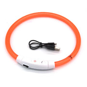 LED Dog Collar Light Up Dog Collars USB Rechargeable TPU Glow Safety Basic Dog Collars for Large Medium Small