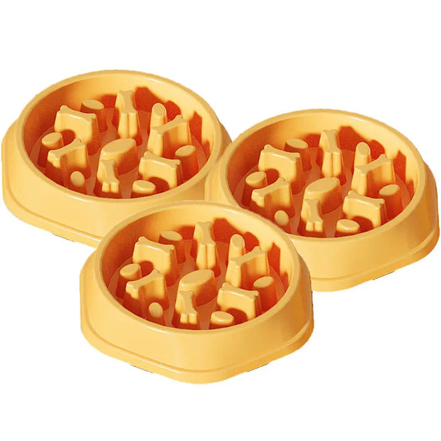 PP material dog and cat slow food bowl non-slip pet feeding bowl small dog large dog food bowl cat bowl anti-choking bowl