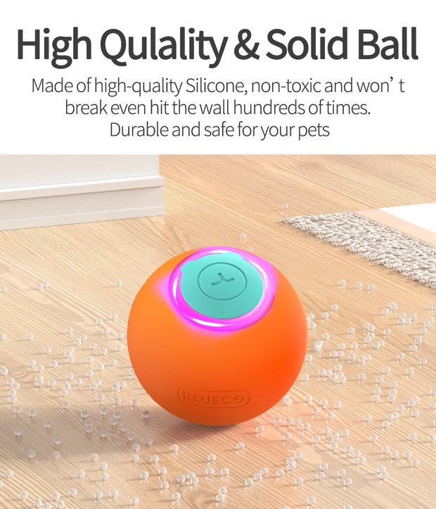 ROJECO Cat Toys Smart Interactive Cat Bouncing Ball Automatic Rolling Ball Training Self-moving Electric Toy Dog Pet Accessories