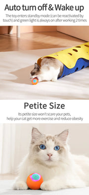 ROJECO Cat Toys Smart Interactive Cat Bouncing Ball Automatic Rolling Ball Training Self-moving Electric Toy Dog Pet Accessories