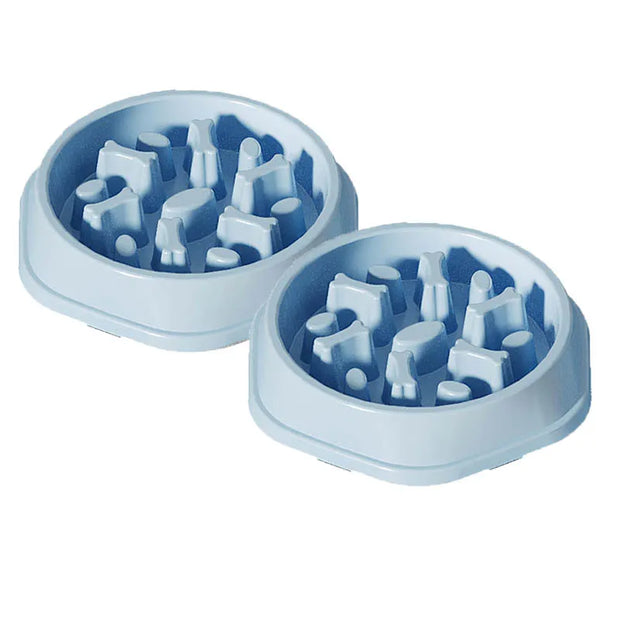 PP material dog and cat slow food bowl non-slip pet feeding bowl small dog large dog food bowl cat bowl anti-choking bowl