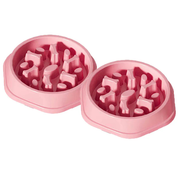 PP material dog and cat slow food bowl non-slip pet feeding bowl small dog large dog food bowl cat bowl anti-choking bowl