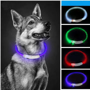 LED Dog Collar Light Up Dog Collars USB Rechargeable TPU Glow Safety Basic Dog Collars for Large Medium Small