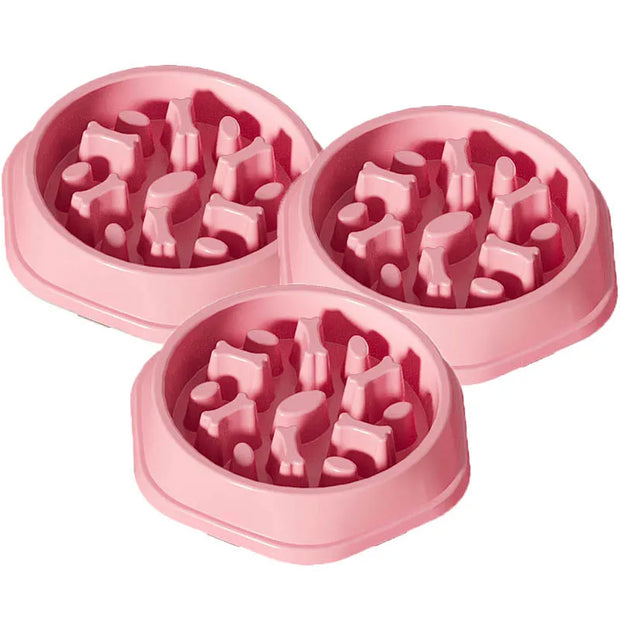 PP material dog and cat slow food bowl non-slip pet feeding bowl small dog large dog food bowl cat bowl anti-choking bowl