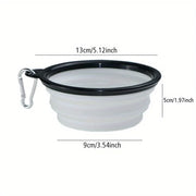 Dog Folding Bowl Portable Dog Travel Bowl Dog Food Water Bowl for Outdoor Walking Silicone Dog Food Water Bowl with Bowl Lip