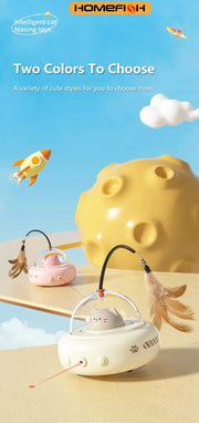 Smart Teaser Cat Toy Electric UFO Cat Teaser Stick With Bell Training Pet Toys Replaceable Feather Interactive Cat Supplies