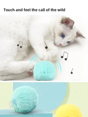 Wholesale Interactive Ball Smart Cat Toys Plush Electric Catnip Training Toy Kitten Touch Sounding Pet Product Squeak Toy Ball