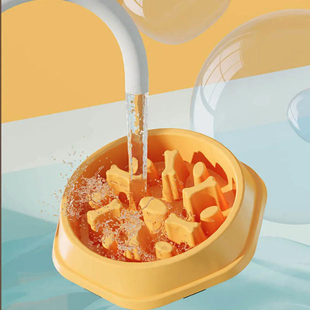 PP material dog and cat slow food bowl non-slip pet feeding bowl small dog large dog food bowl cat bowl anti-choking bowl