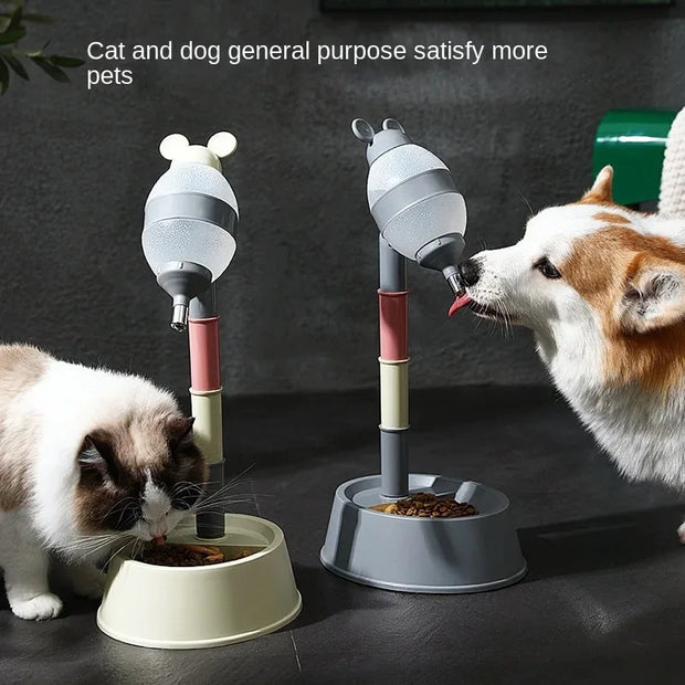 New Pet Height-adjustable Water Dispenser Dog Drinking Pot Cat Hanging Water Fountain Licking not Wet Mouth and Chin