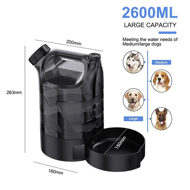 2.6L Dog Water Bottle Large Capacity Drinking Water Bottle Outdoor Sports Water Bottle Outdoor Cat and Dog Water Bottle