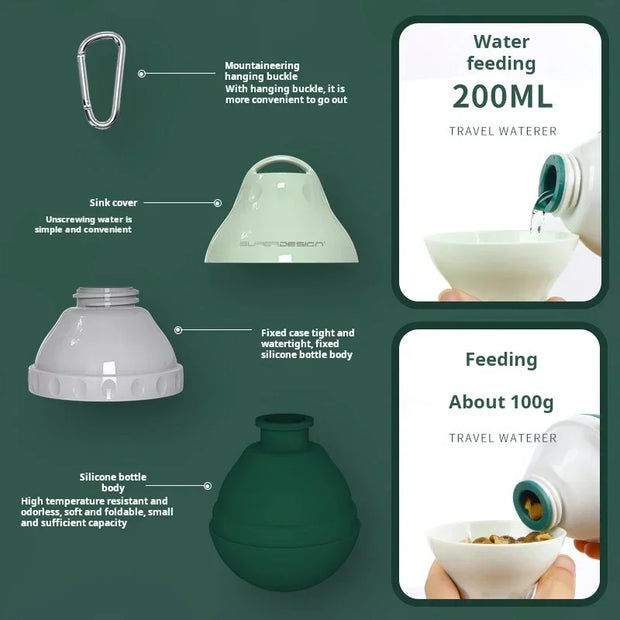 Outdoor Dog Water Bottle Portable Pet Silicone Dog Water Dispenser Outdoor Dog Walking Water Supply Cat Companion Cup