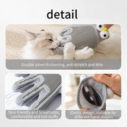 Double Sided Pet Grooming Glove for Cats Dogs Silicone Deshedding Massage Brush Glove Bathing Shedding Tool with Fur Remover
