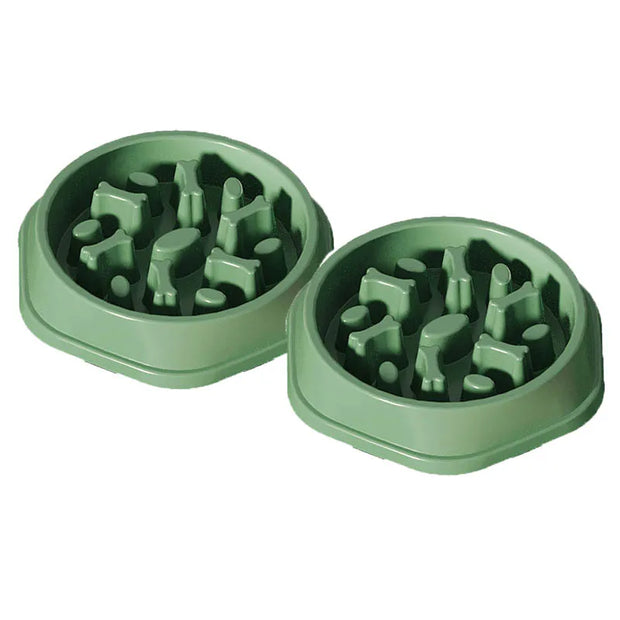 PP material dog and cat slow food bowl non-slip pet feeding bowl small dog large dog food bowl cat bowl anti-choking bowl
