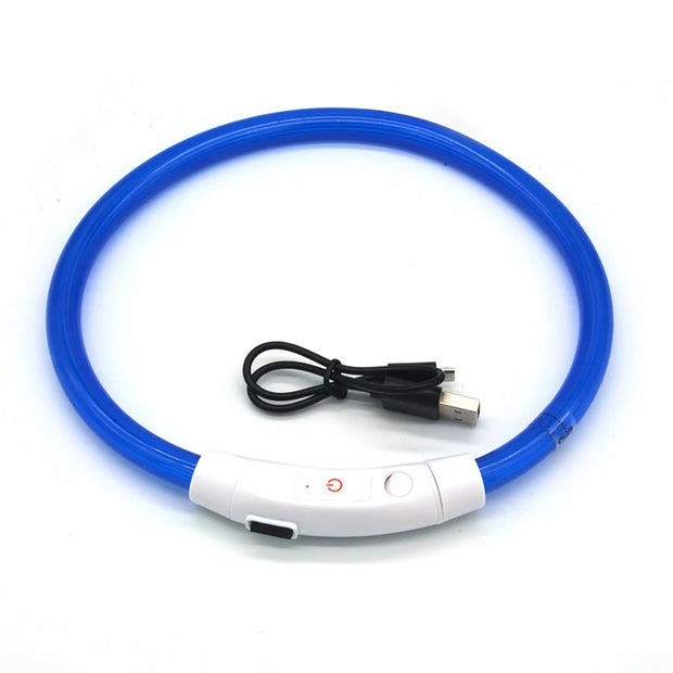 LED Dog Collar Light Up Dog Collars USB Rechargeable TPU Glow Safety Basic Dog Collars for Large Medium Small