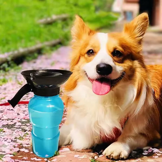 500ml Squeeze-Type Outdoor Portable Pet Dog Water Bottle Large Dog Travel Water Cup Drinking Bowl Suitable for Dogs and Cats