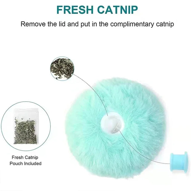 Wholesale Interactive Ball Smart Cat Toys Plush Electric Catnip Training Toy Kitten Touch Sounding Pet Product Squeak Toy Ball