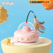 Smart Teaser Cat Toy Electric UFO Cat Teaser Stick With Bell Training Pet Toys Replaceable Feather Interactive Cat Supplies