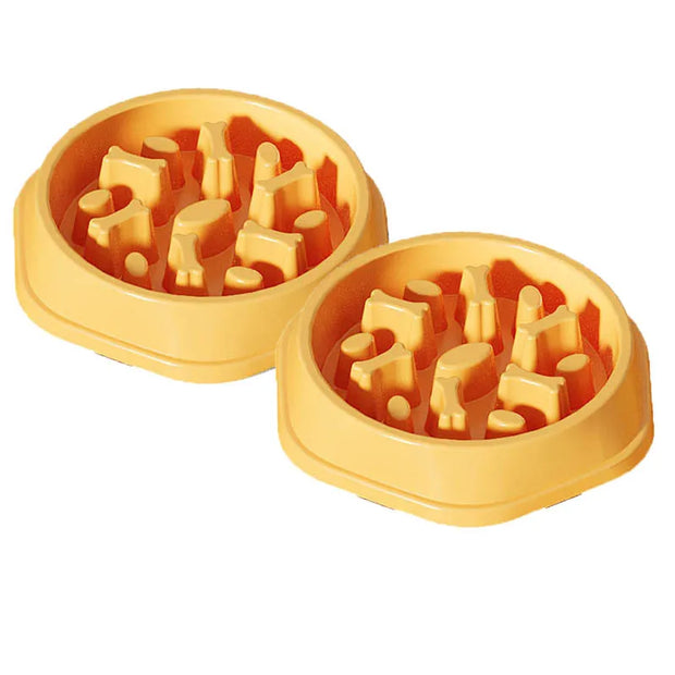 PP material dog and cat slow food bowl non-slip pet feeding bowl small dog large dog food bowl cat bowl anti-choking bowl