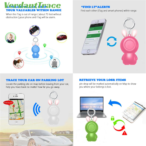 Mini Smart GPS Tracker Finder Locator Wireless Bluetooth Anti Lost Alarm Sensor Device Collar For Key Cat Pets Dog Accessories