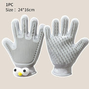 Double Sided Pet Grooming Glove for Cats Dogs Silicone Deshedding Massage Brush Glove Bathing Shedding Tool with Fur Remover