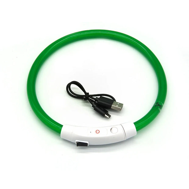 LED Dog Collar Light Up Dog Collars USB Rechargeable TPU Glow Safety Basic Dog Collars for Large Medium Small