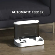 2 in 1 Pet Automatic Feeder Dry Food Storage Container Large Plastic Visible Pet Water Fountain Automatic Pet Food Dispenser