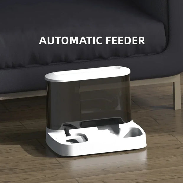 2 in 1 Pet Automatic Feeder Dry Food Storage Container Large Plastic Visible Pet Water Fountain Automatic Pet Food Dispenser