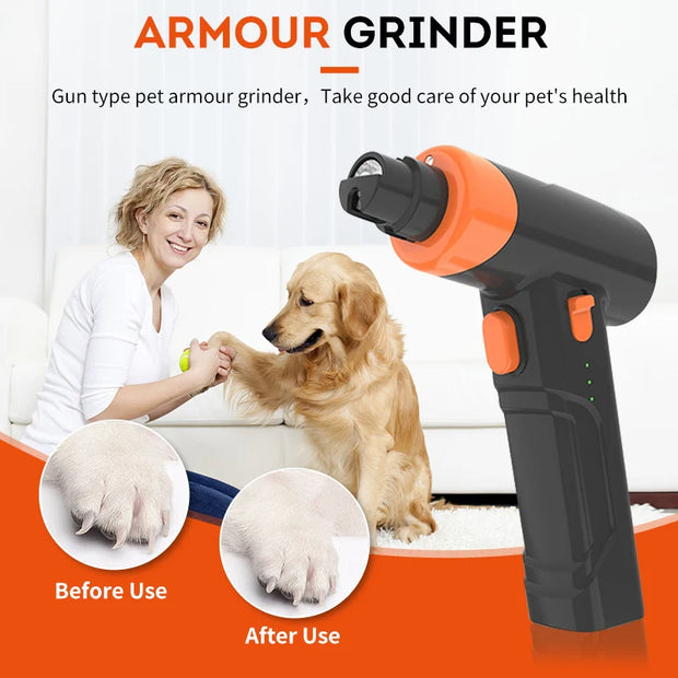 Electric Pet Nail Grinder USB Rechargeable Dog Nail Clipper Painless Trimmer with Polisher Wheel for Small Large Pets Supplies