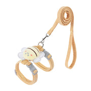 Cat Harness Leash Collar Set Adjustable Cartoon Bee Double Layer Dog Harness for Small Medium Pet Collar Leash Outdoor Walking