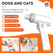 Electric Pet Nail Grinder USB Rechargeable Dog Nail Clipper Painless Trimmer with Polisher Wheel for Small Large Pets Supplies