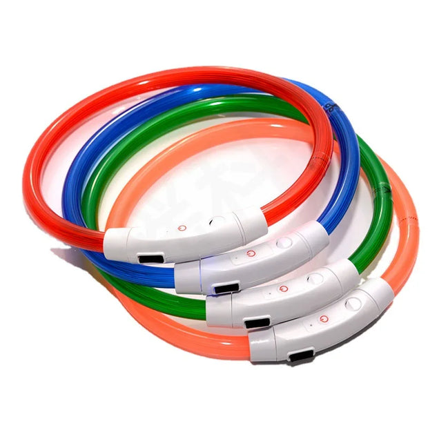 LED Dog Collar Light Up Dog Collars USB Rechargeable TPU Glow Safety Basic Dog Collars for Large Medium Small
